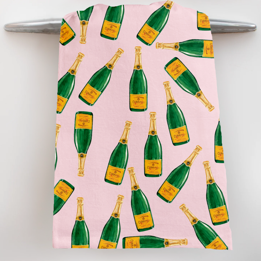 Champagne Bottles Tea Towel
