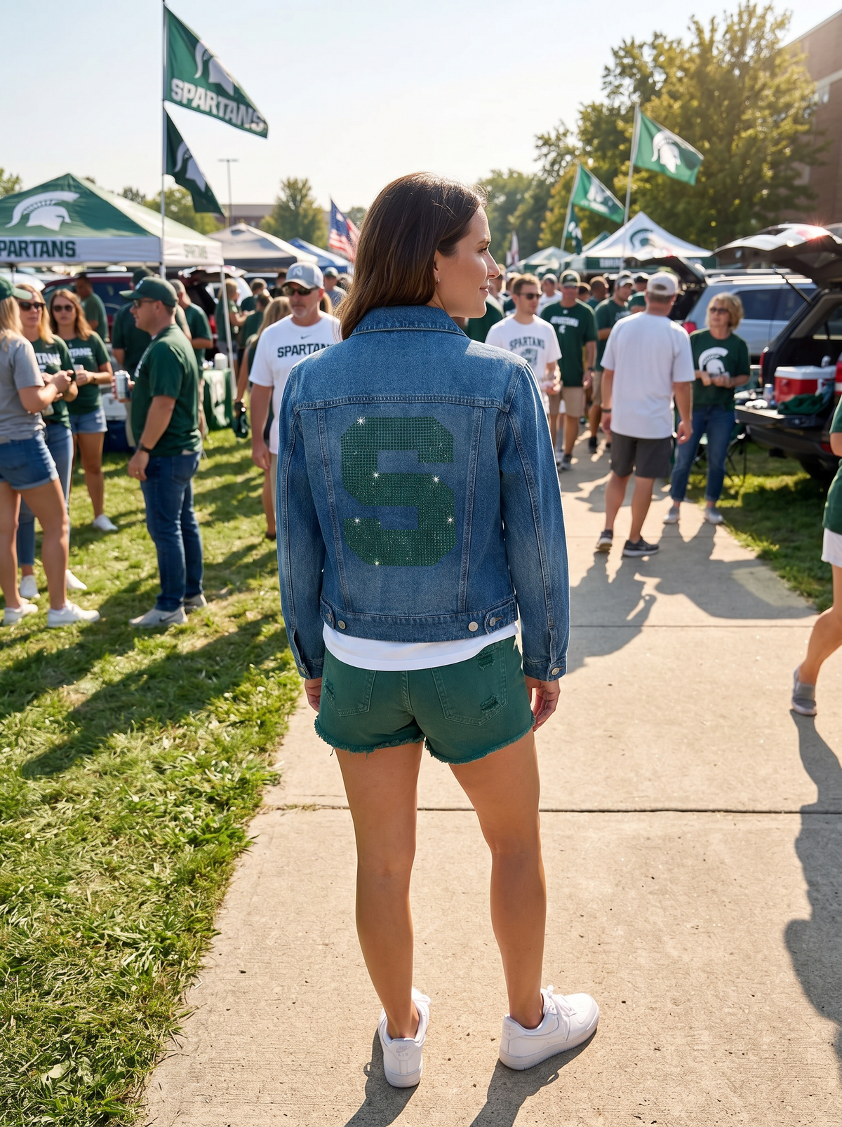 Michigan State Block S Blue Denim Jacket