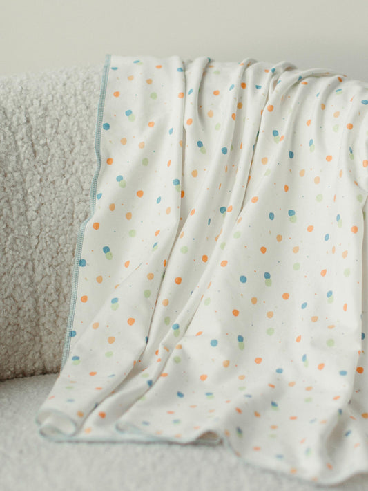 Receiving Blanket - Blue Dots