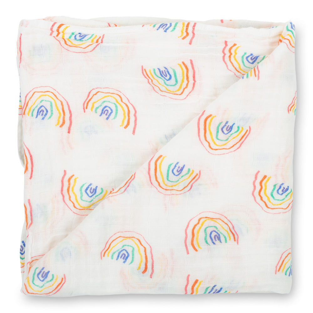 Somewhere Over The Rainbow Baby Muslin Swaddle Blanket
