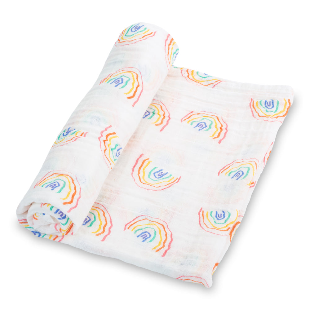 Somewhere Over The Rainbow Baby Muslin Swaddle Blanket