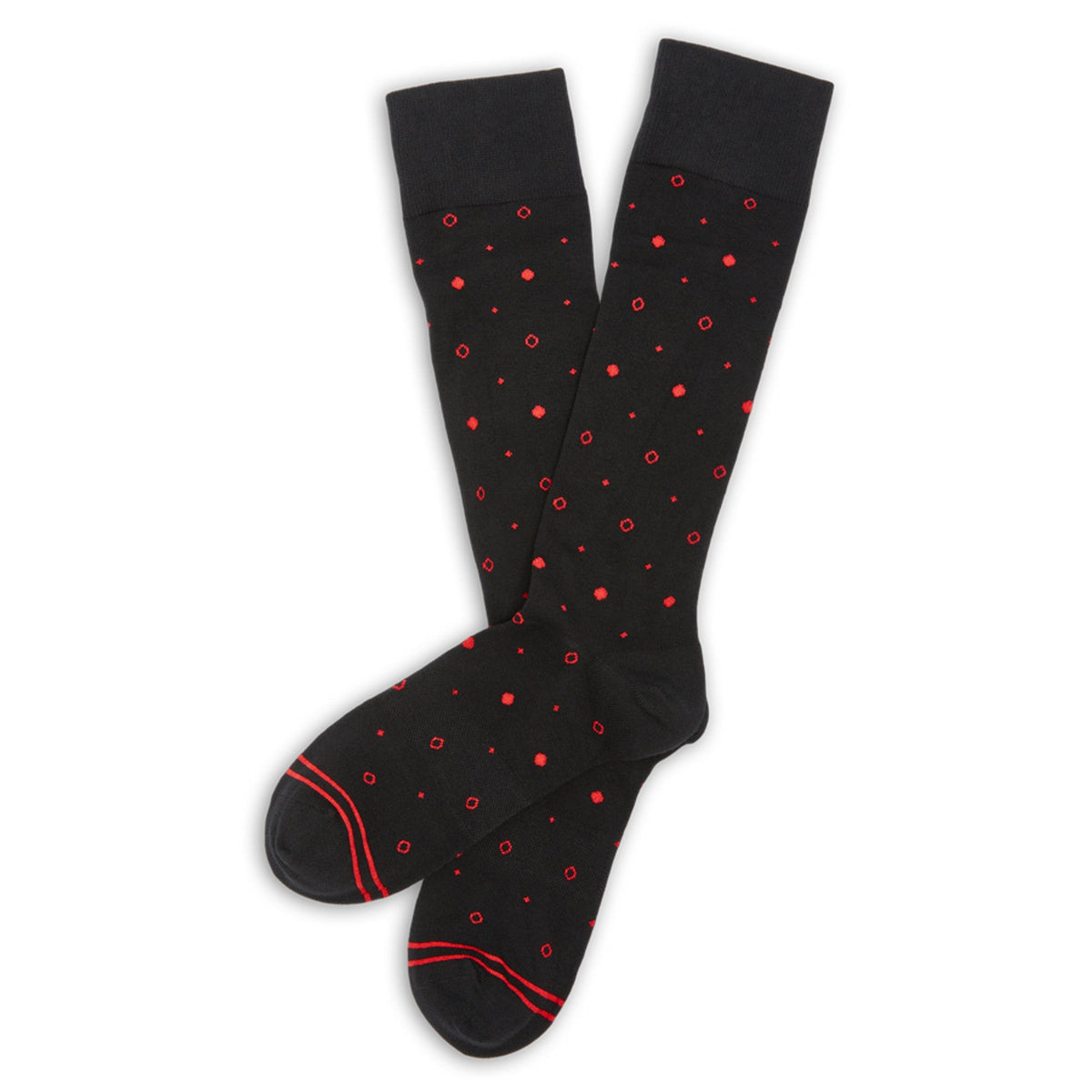 Red / Black Mixed Dot Dress Socks