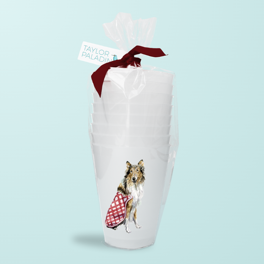 Rough Collie Frosted Cups