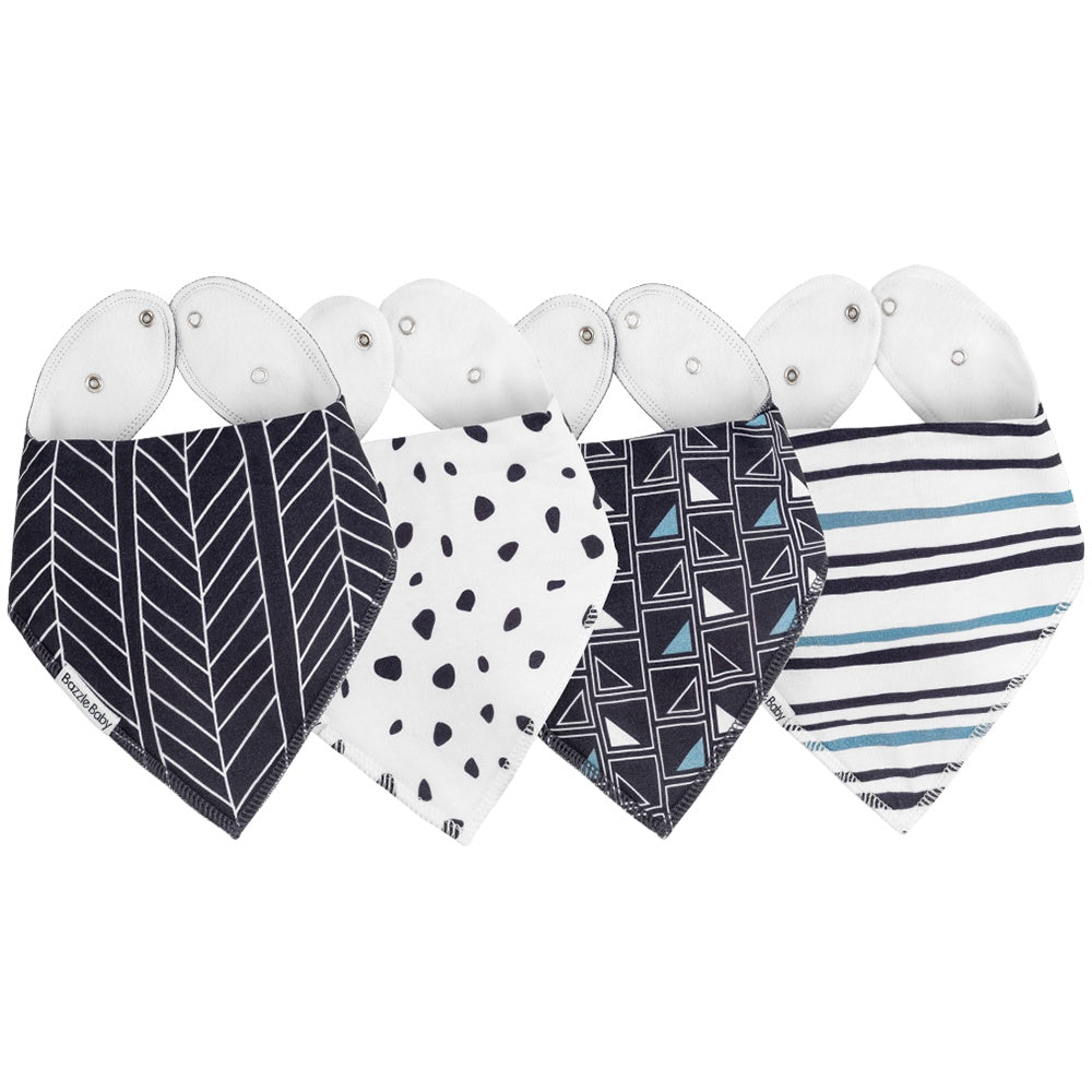 Bazzle Baby Bandana Bib 4-Pack - Various Colors