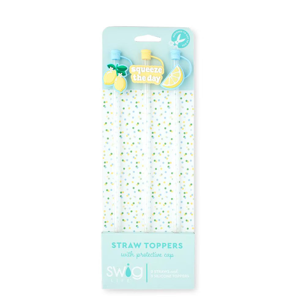 Swig Lemon Meringue Straw Topper Set