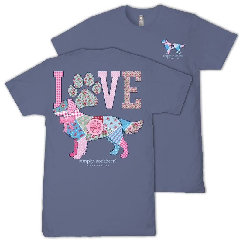 Dog Love - Paw - Patchwork - Bow - F26 - SS - Adult T-Shirt