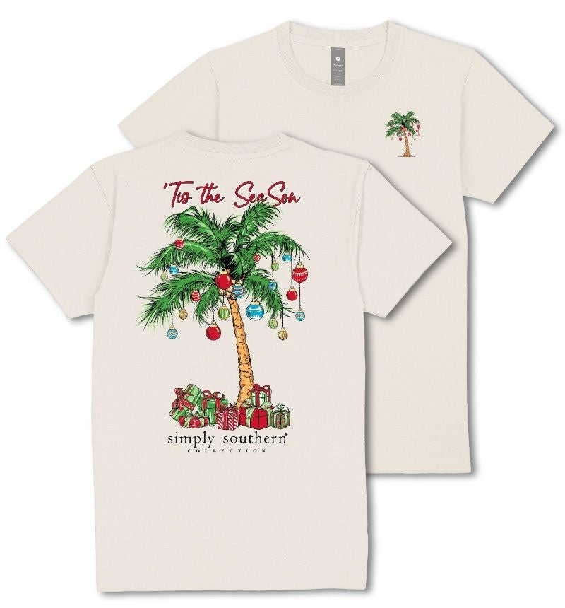 Tis The SeaSon - Palm Tree - Christmas - F25 - SS - Adult T-Shirt