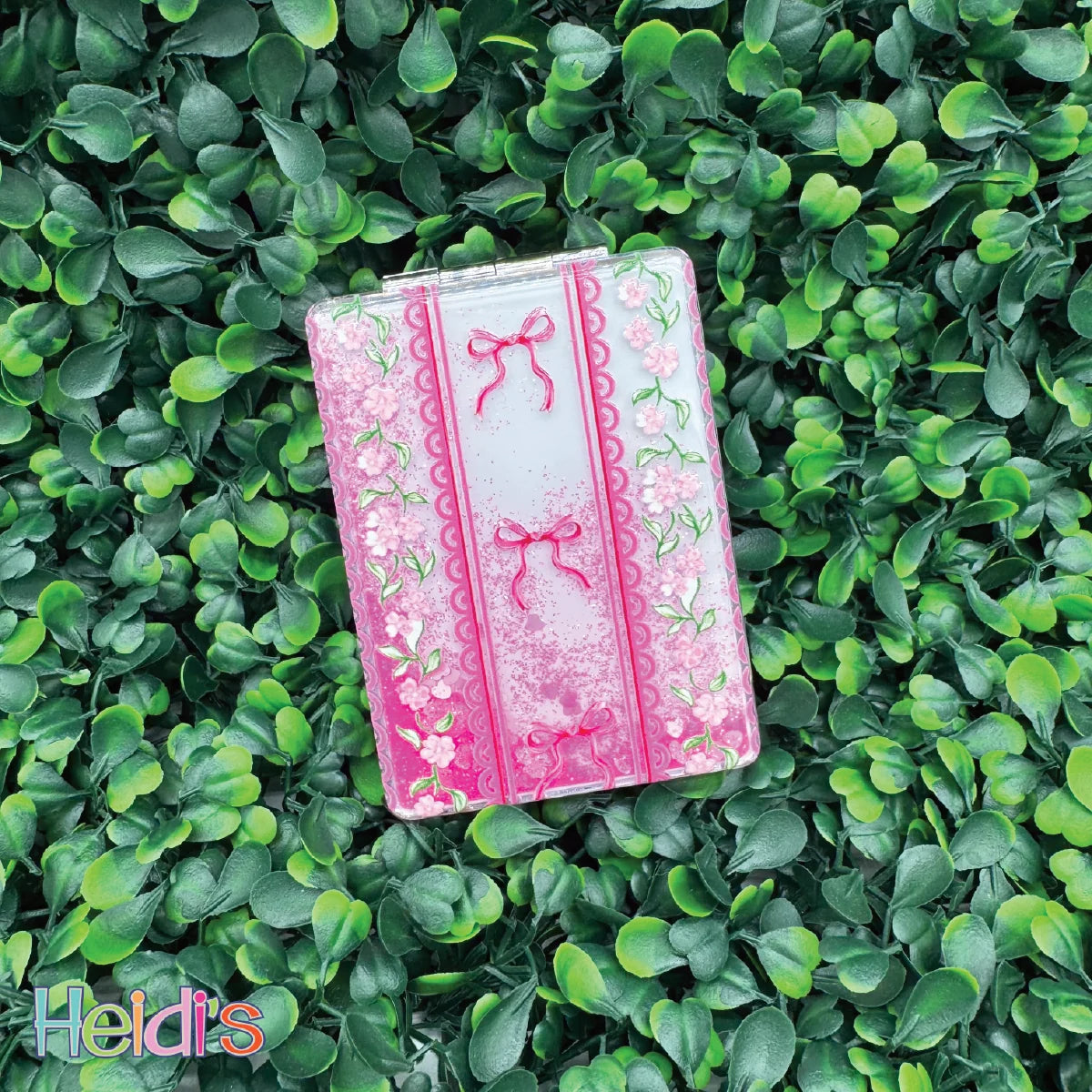 Simply Southern® Magnifying Compact Mirror: Bow Rose