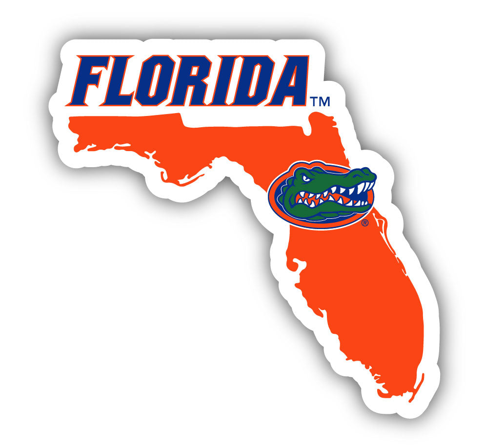 Florida Gators 4-Inch State Shape NCAA Vinyl Decal Sticker for Fans, Students, and Alumni