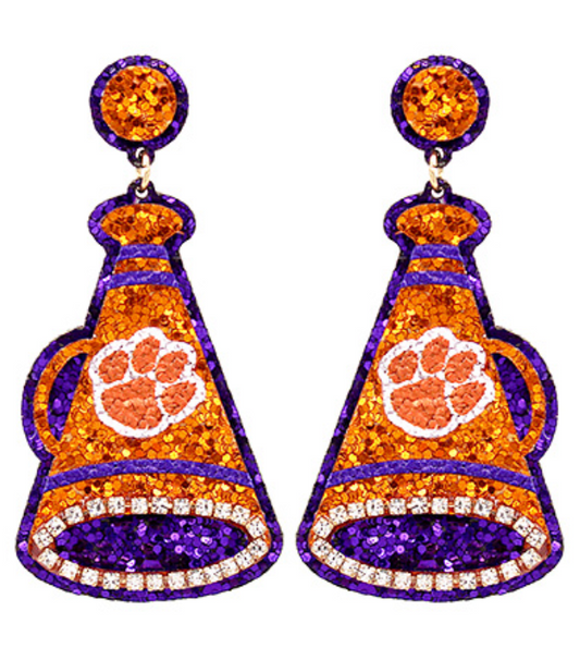 Glitter Clemson Megaphone (Gameday Accessory)