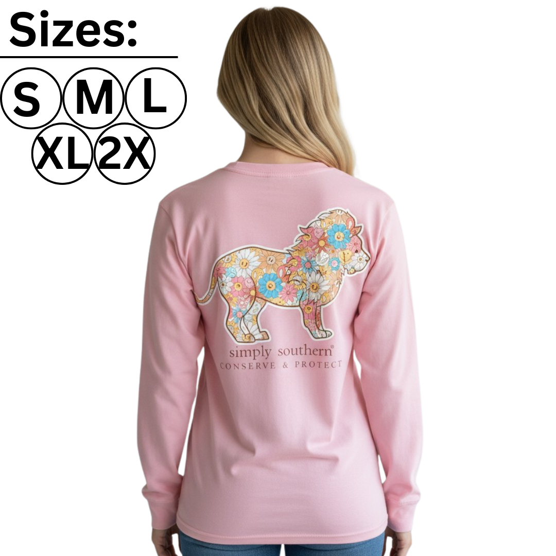 Track Lion - Happy Floral - SS - F24 - Adult Long Sleeve