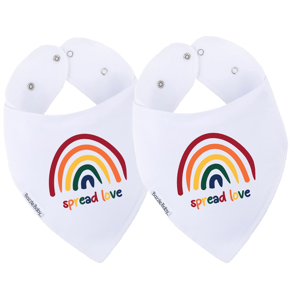 Rainbow Spread Love Bandana Bib 2-pack