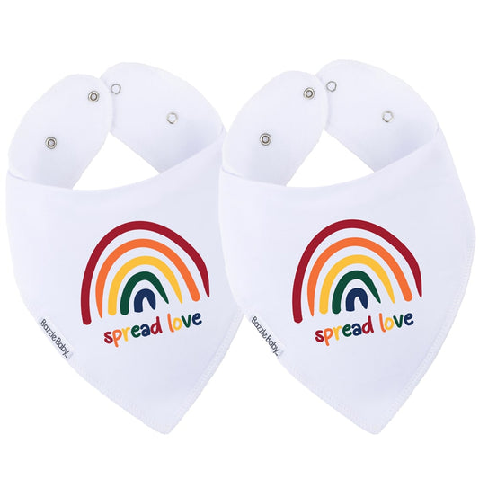 Rainbow Spread Love Bandana Bib 2-pack