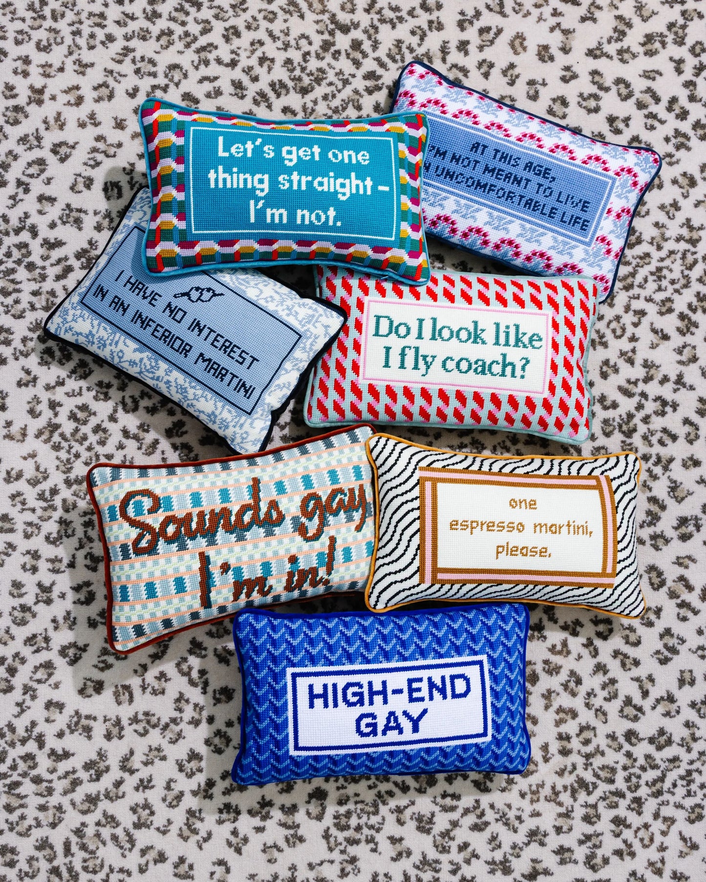 High End Gay Needlepoint Pillow