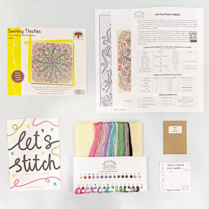 Swirling Thistles Counted Cross Stitch Kit by Bothy Threads XBUF3