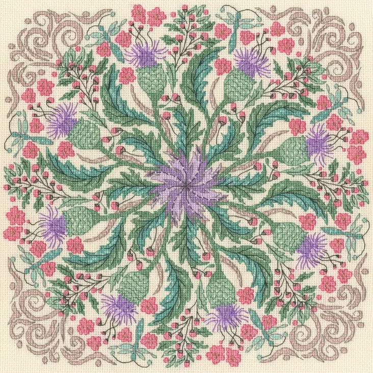 Swirling Thistles Counted Cross Stitch Kit by Bothy Threads XBUF3