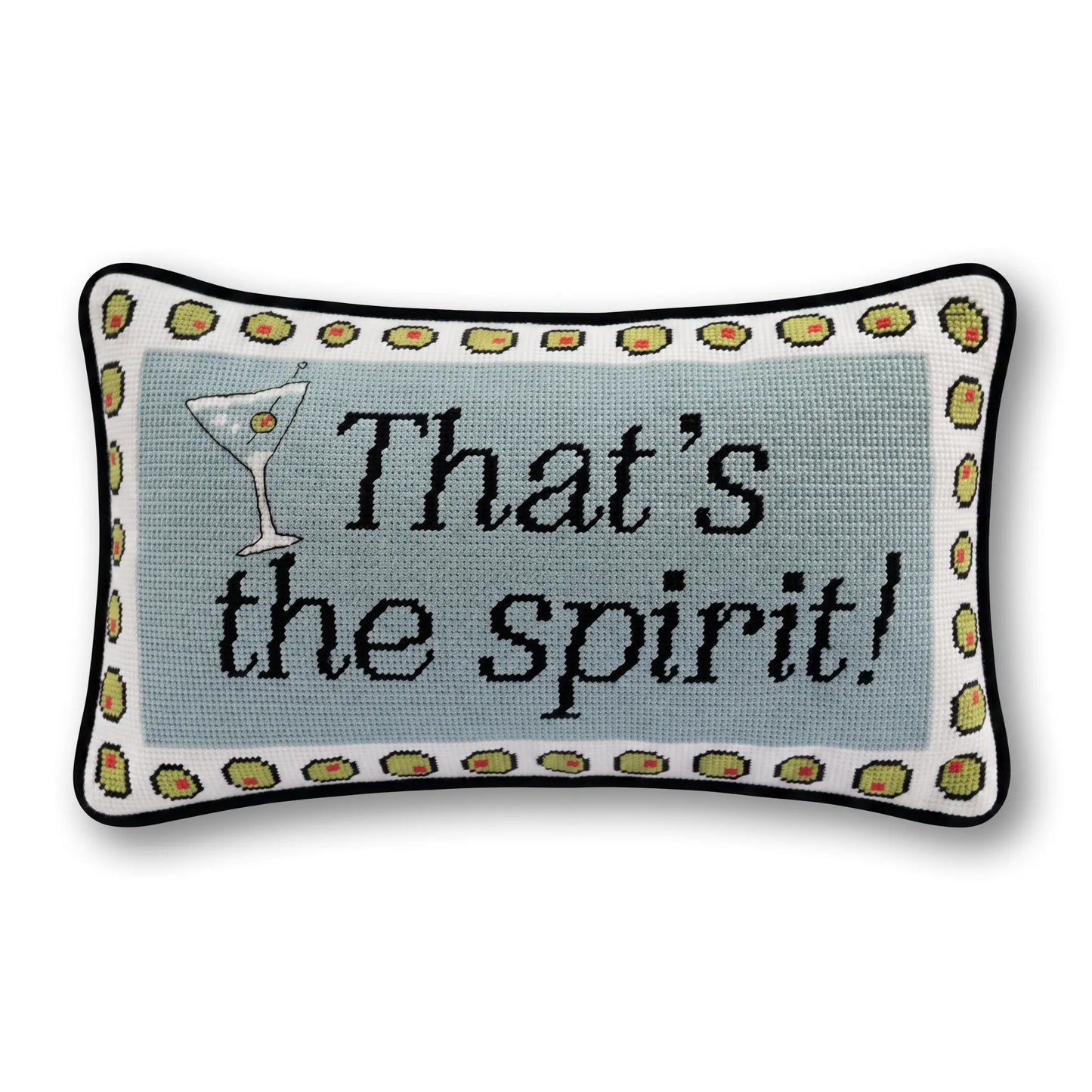 That's The Spirit Needlepoint Pillow