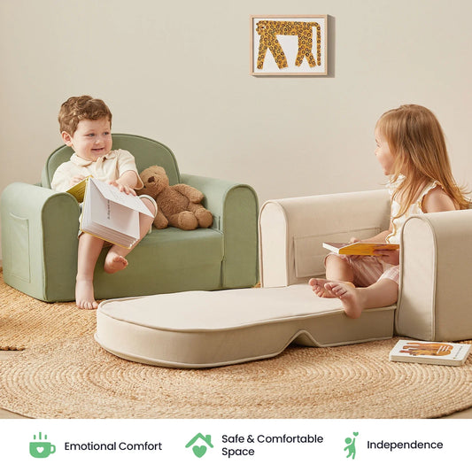 Tiny Land® GentleSnug Kid Chair - Beige White