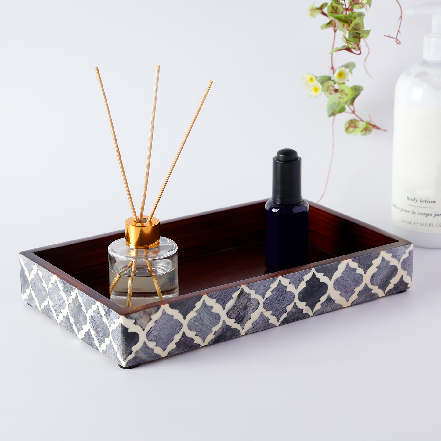 Moroccan Bone Inlay Vanity Decorative Bathroom Tray 10x6
