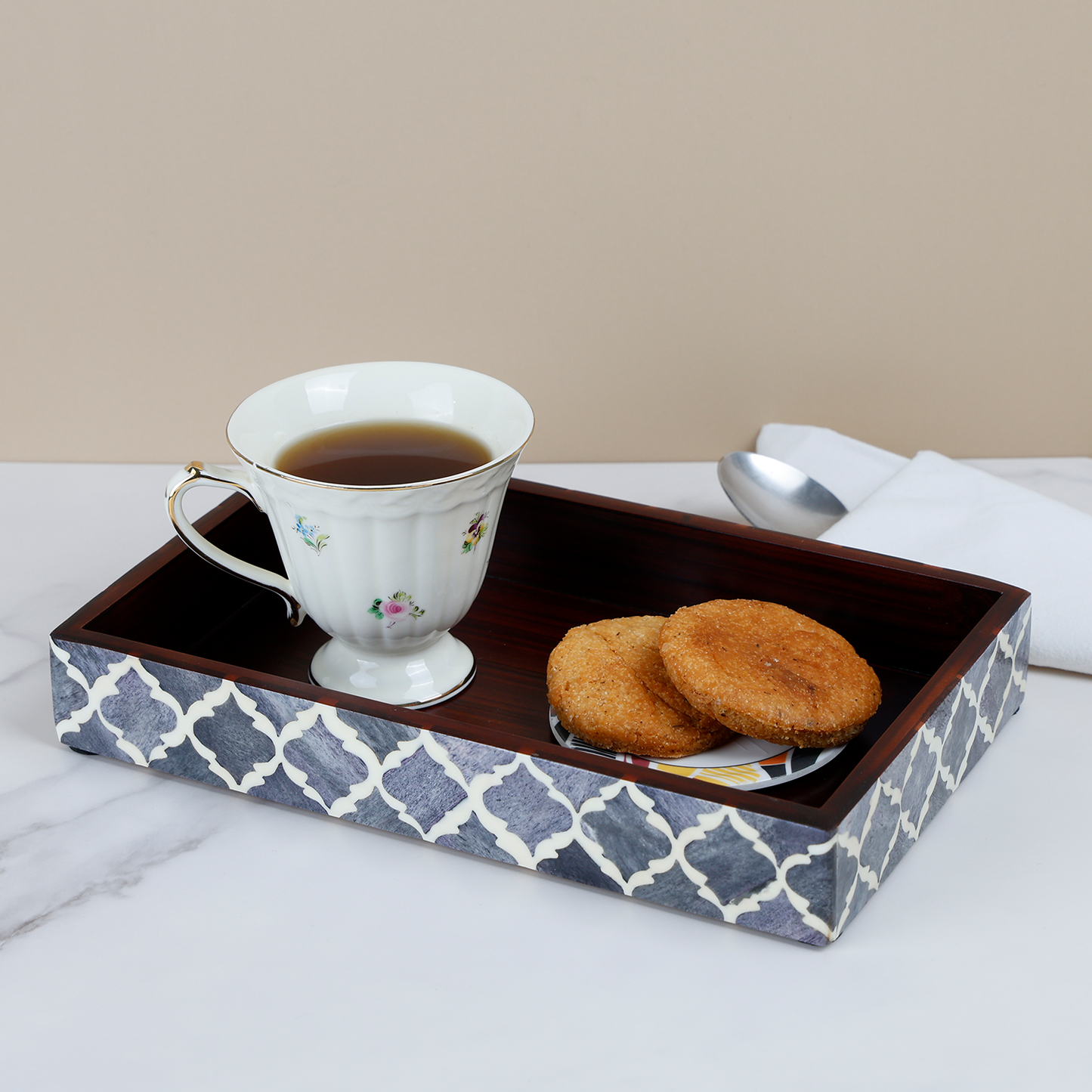 Moroccan Bone Inlay Vanity Decorative Bathroom Tray 10x6