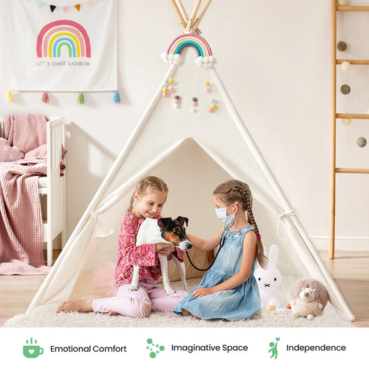 Tiny Land® Teepee Tent for Kids with Mat – Indoor Play Tent with Floor Mat