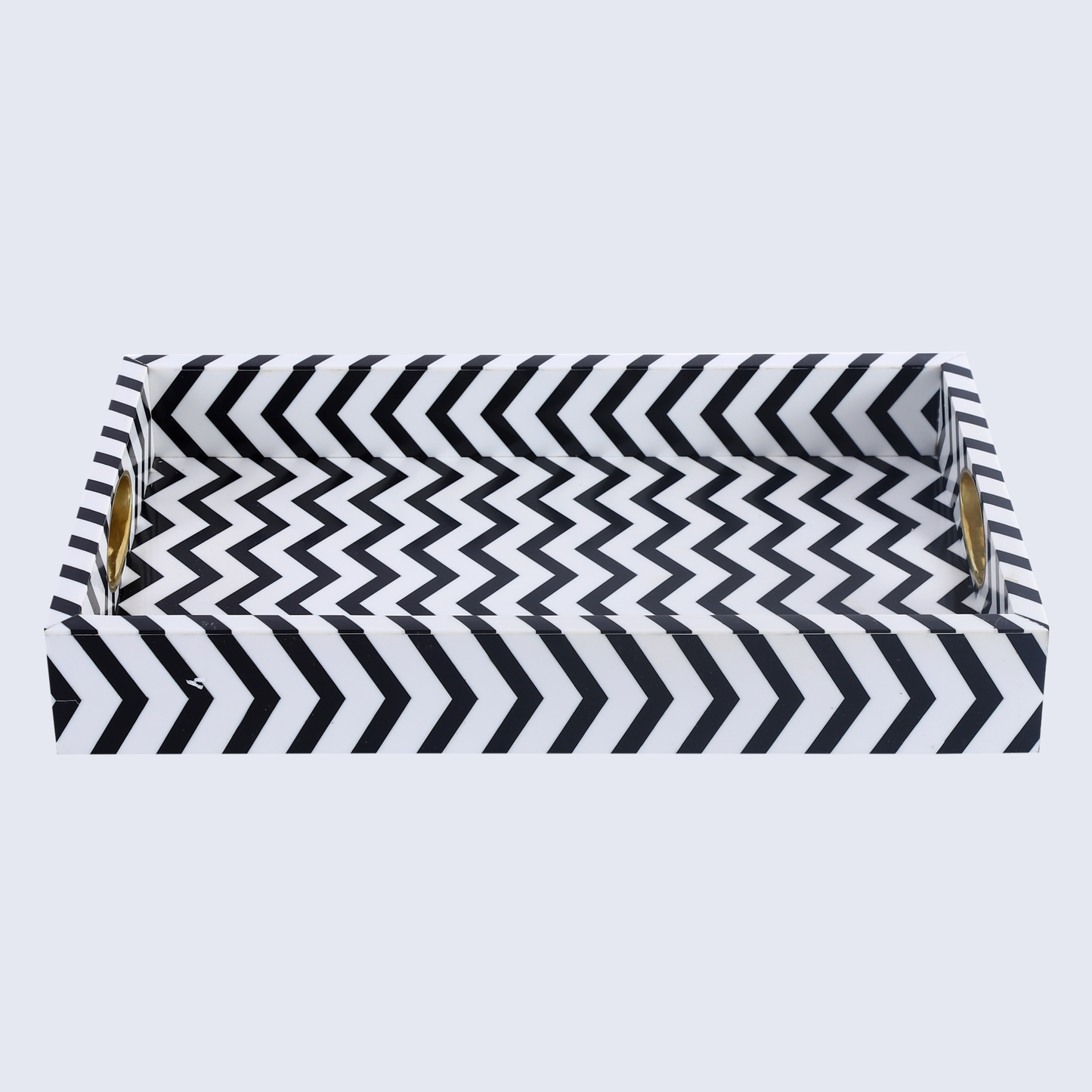 17x11 Decorative Tray B&W Serving Decor Ottoman Centerpiece