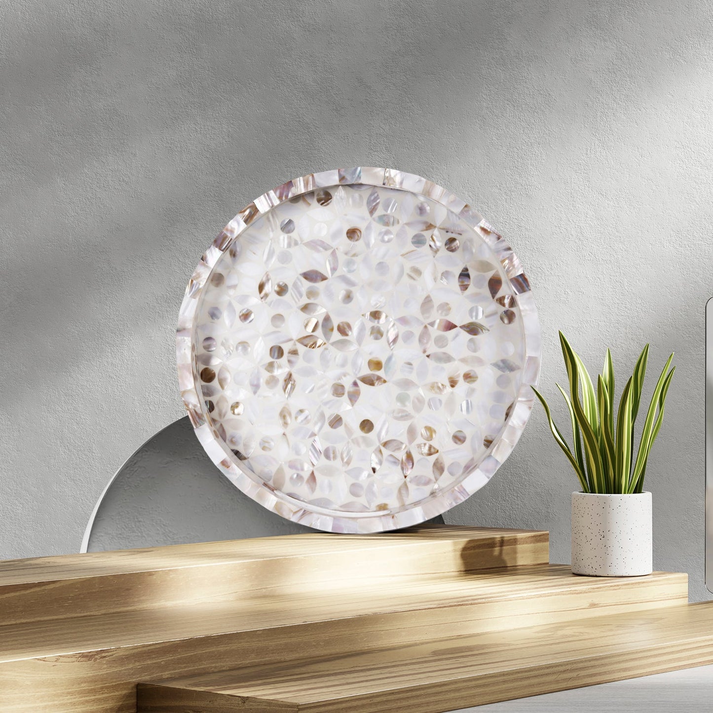 Decorative Tray Discovery Jewel Petit Mother of Pearl Inlay – 12" x 12"