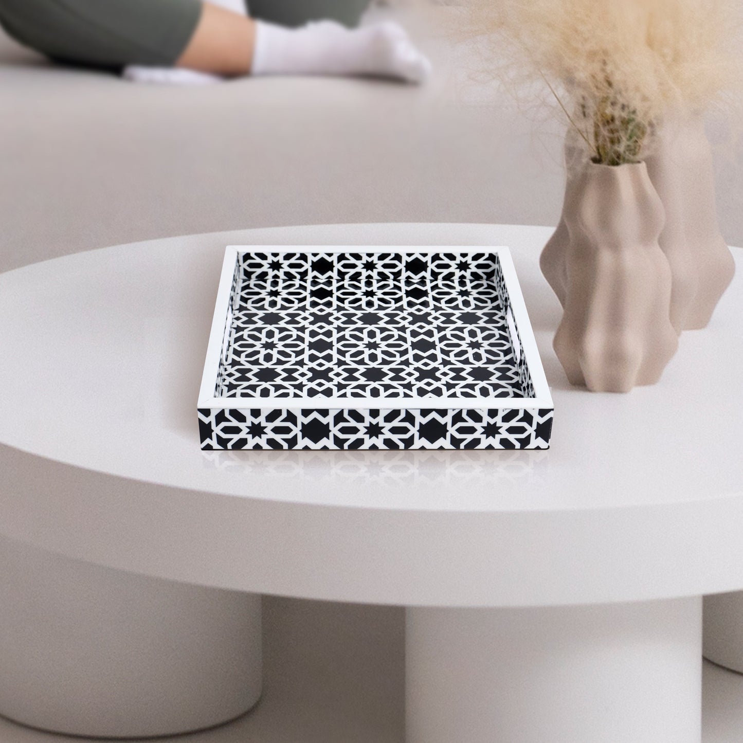 Decorative Tray 17"x11" 12"x12" Shiraz Ottoman Coffee Table