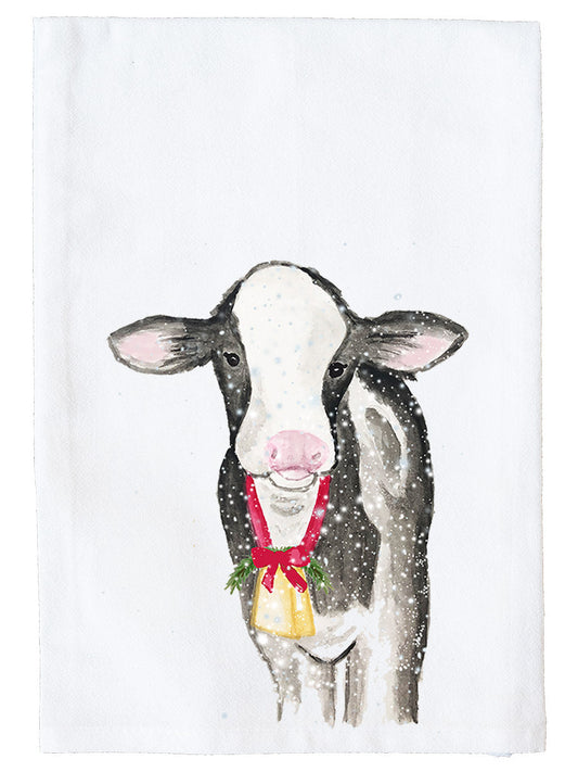 Christmas Cow Bell Kitchen Towel