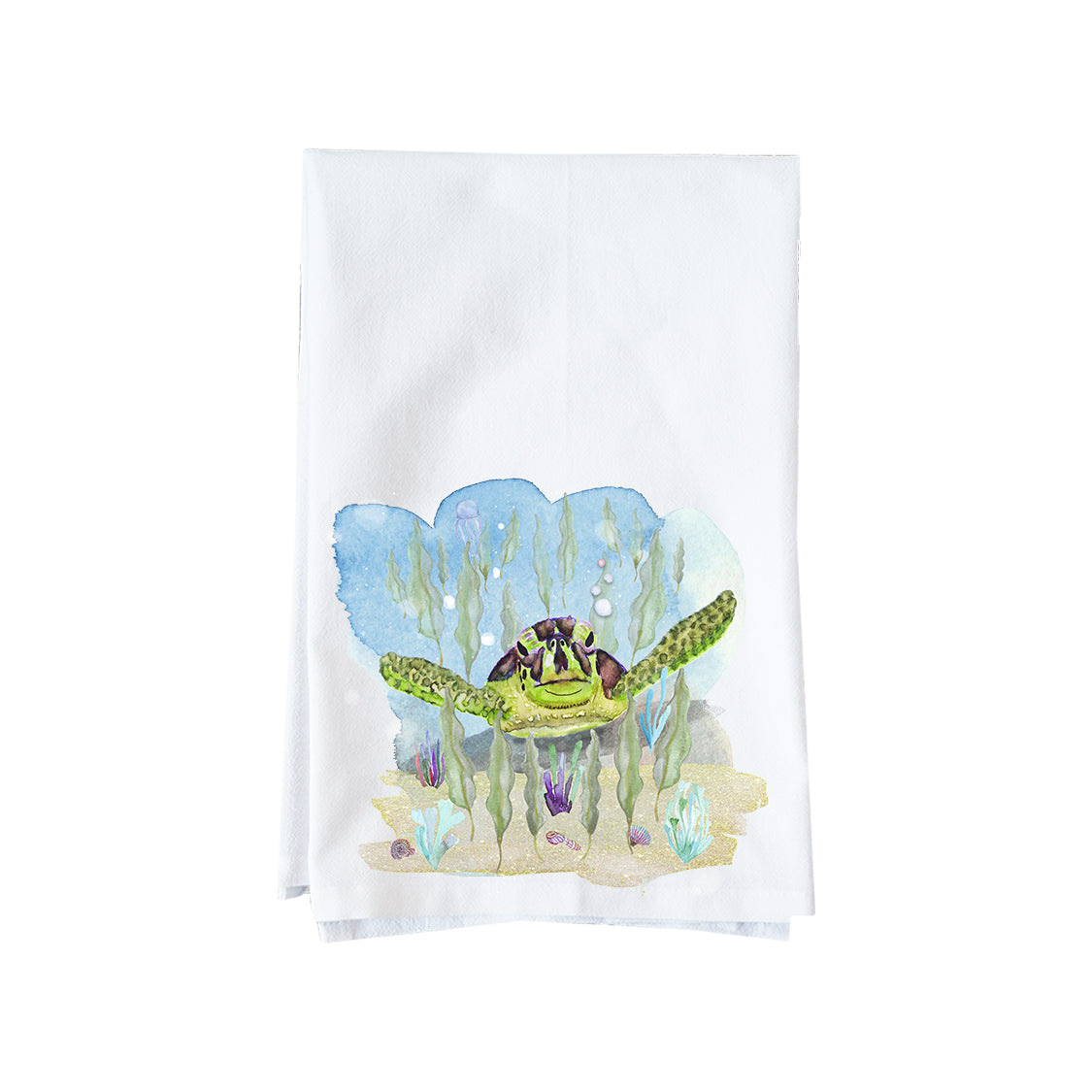 Swimming Sea Turtle Kitchen Towel