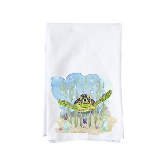Swimming Sea Turtle Kitchen Towel