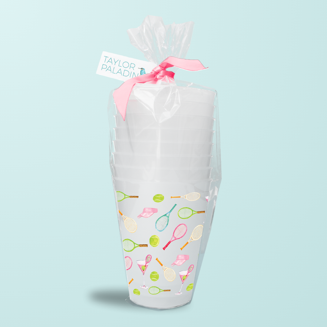 Tennis Pattern Frosted Cup