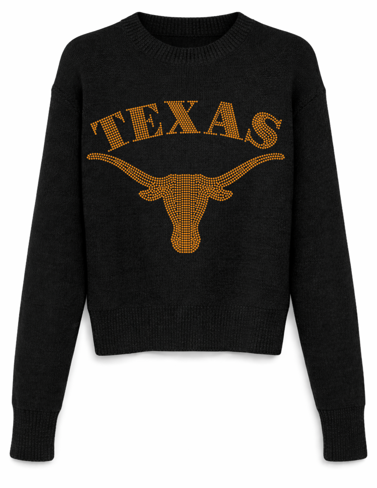 University of Texas-Austin Longhorn Black Crewneck Long Sleeve Sweater