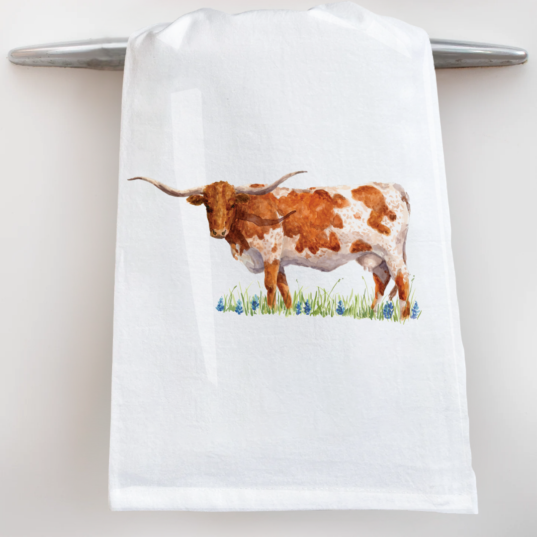 Texas Longhorn Tea Towel