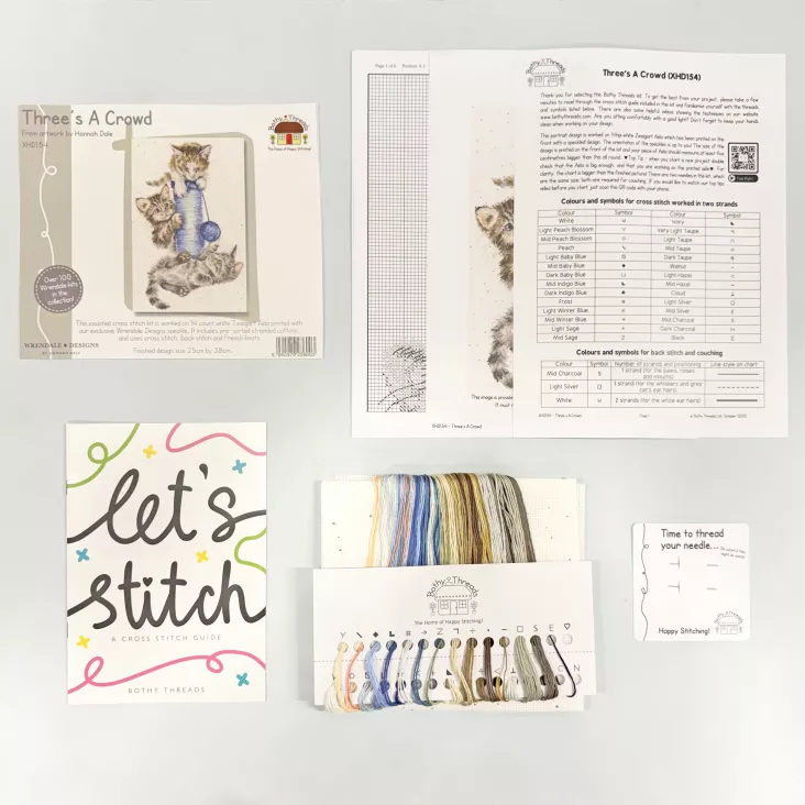 Three's a Crowd Counted Cross Stitch Kit by Bothy Threads XHD154