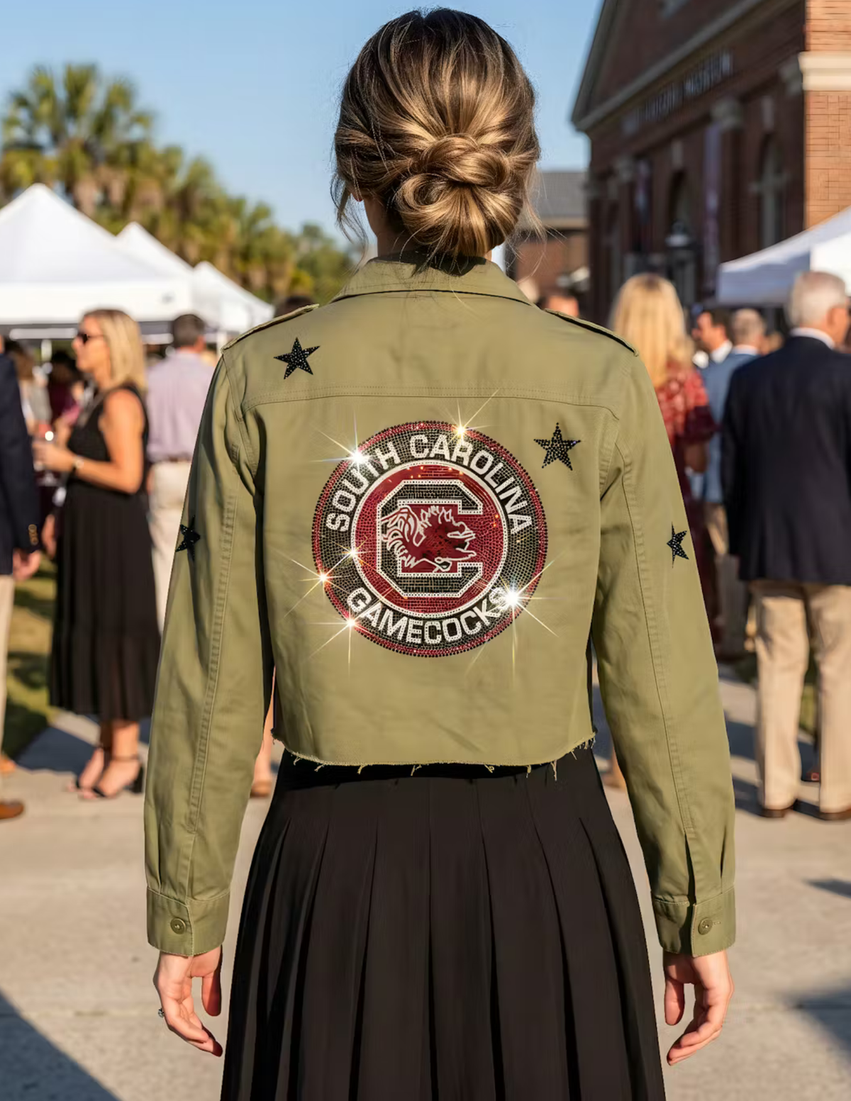 University of South Carolina Circle Decal Army Green Shacket