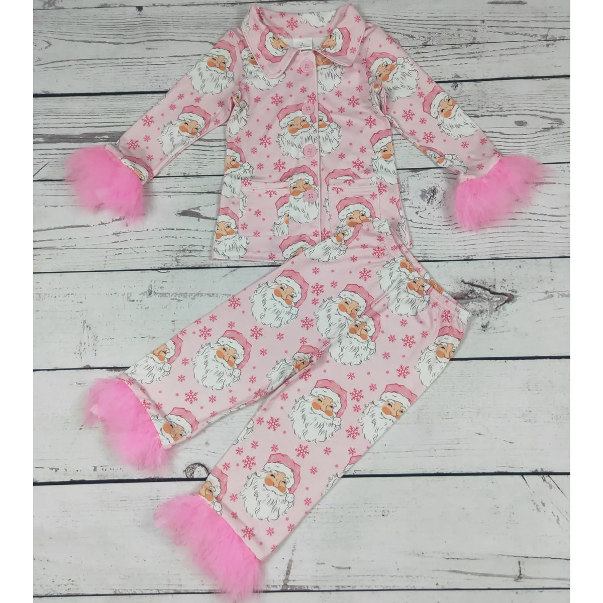 Pink Santa Christmas Pajamas
