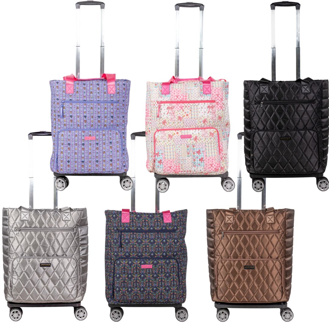 Swirl Quilted Convertible Rolling Tote - F26 - Simply Southern