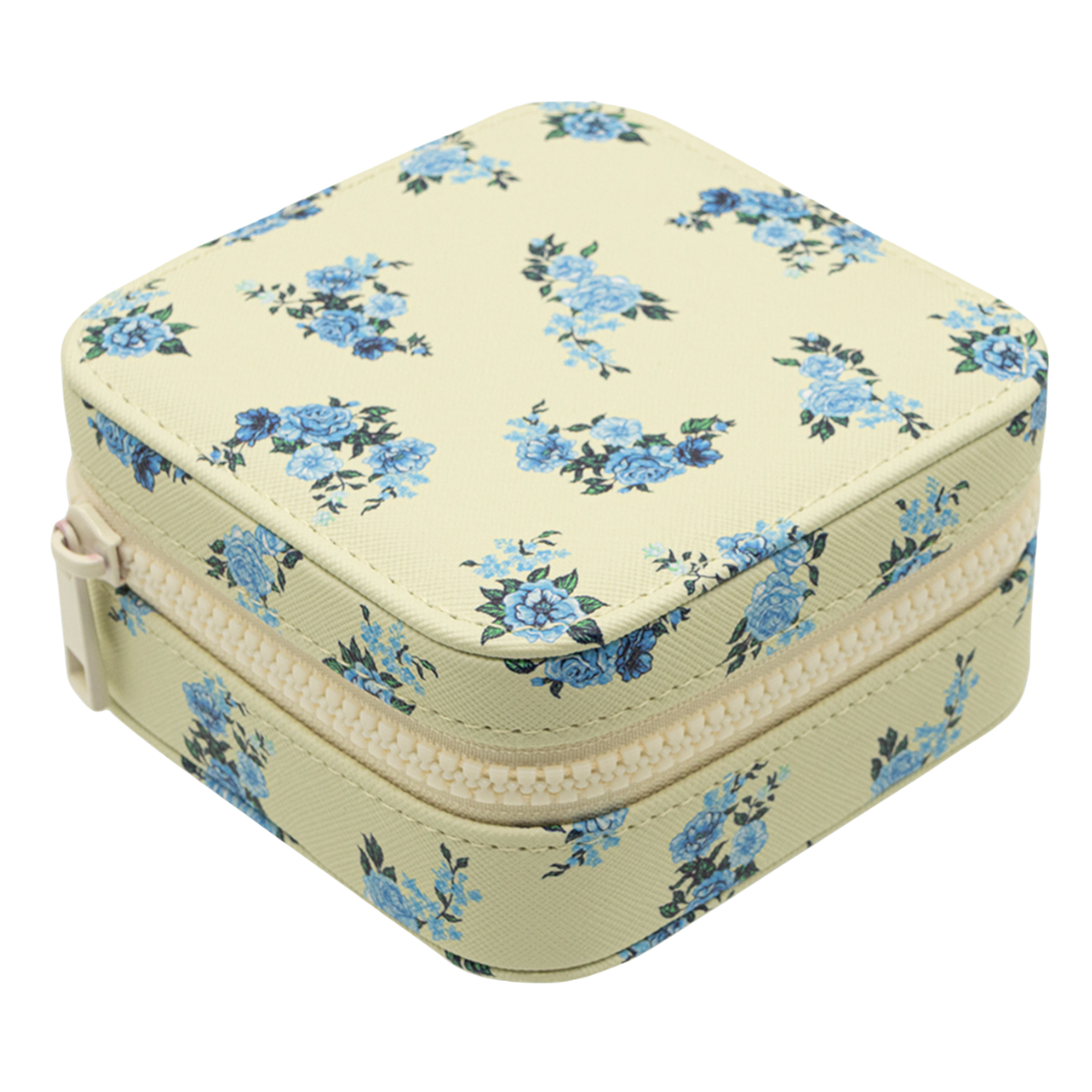 Jewelry Box with Interior Mirror - Zippered Compartment - S26 - Simply Southern