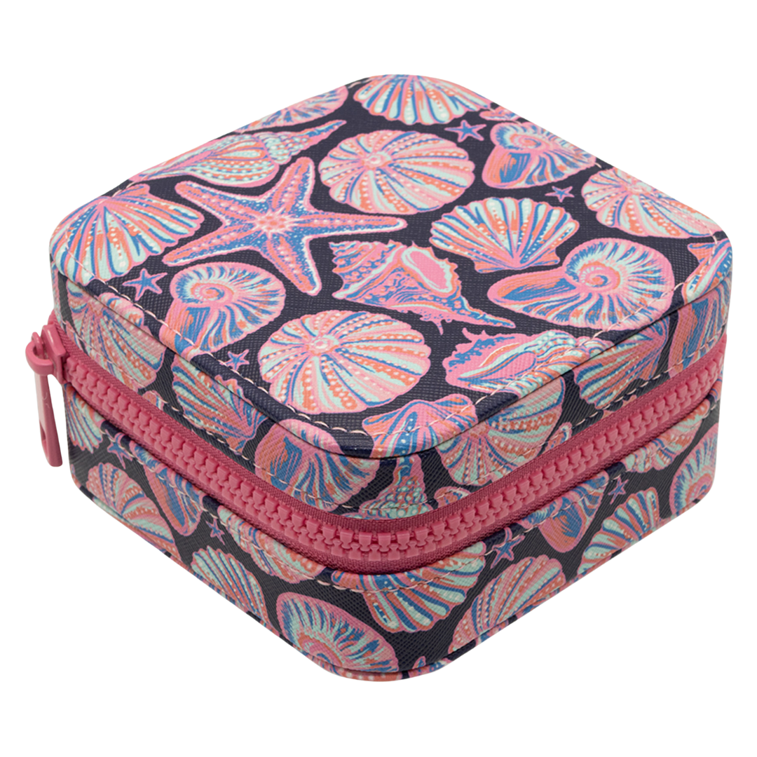 Jewelry Box with Interior Mirror - Zippered Compartment - S26 - Simply Southern
