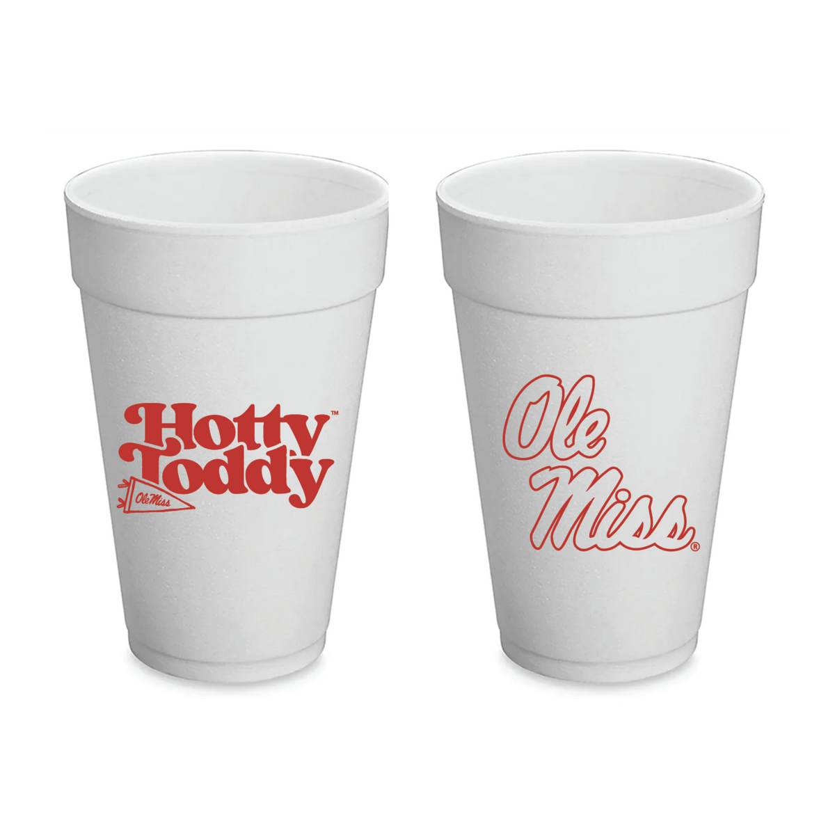 The University of Mississippi (Ole Miss) - 20 oz Styrofoam Cups, Set of 8
