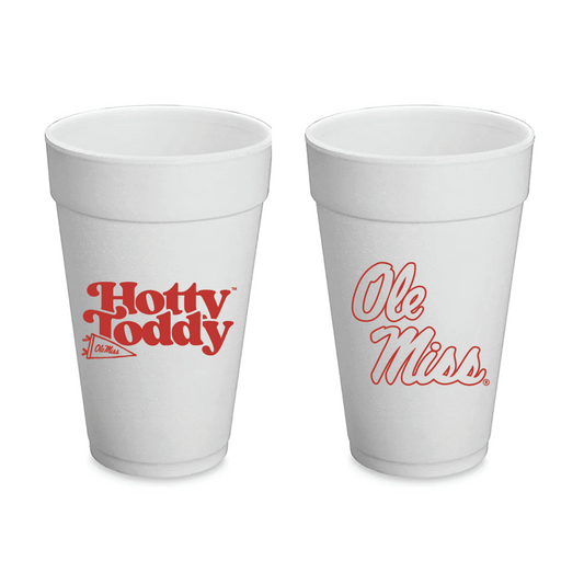 The University of Mississippi (Ole Miss) - 20 oz Styrofoam Cups, Set of 8