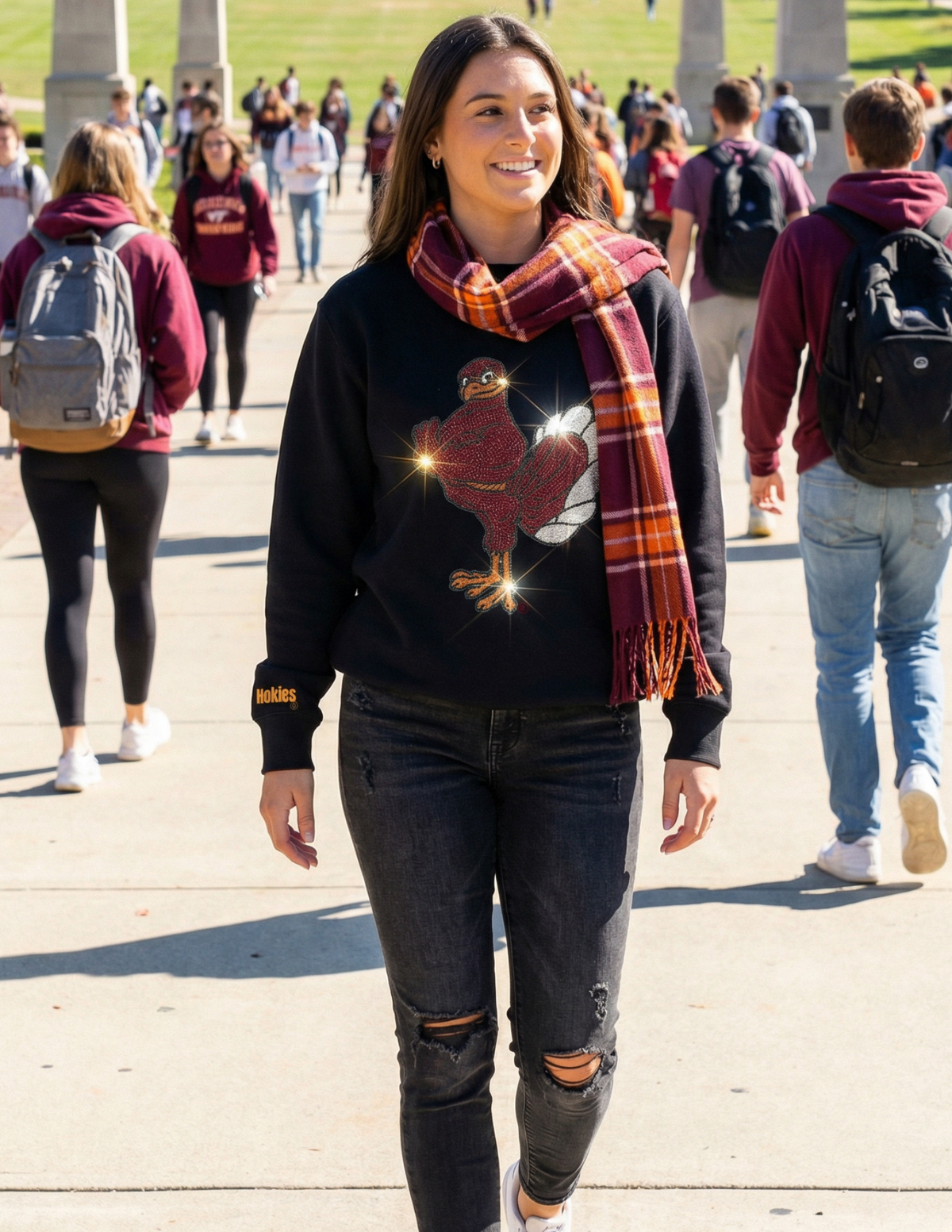 Virginia Tech Hokie Black Crewneck Sweatshirt