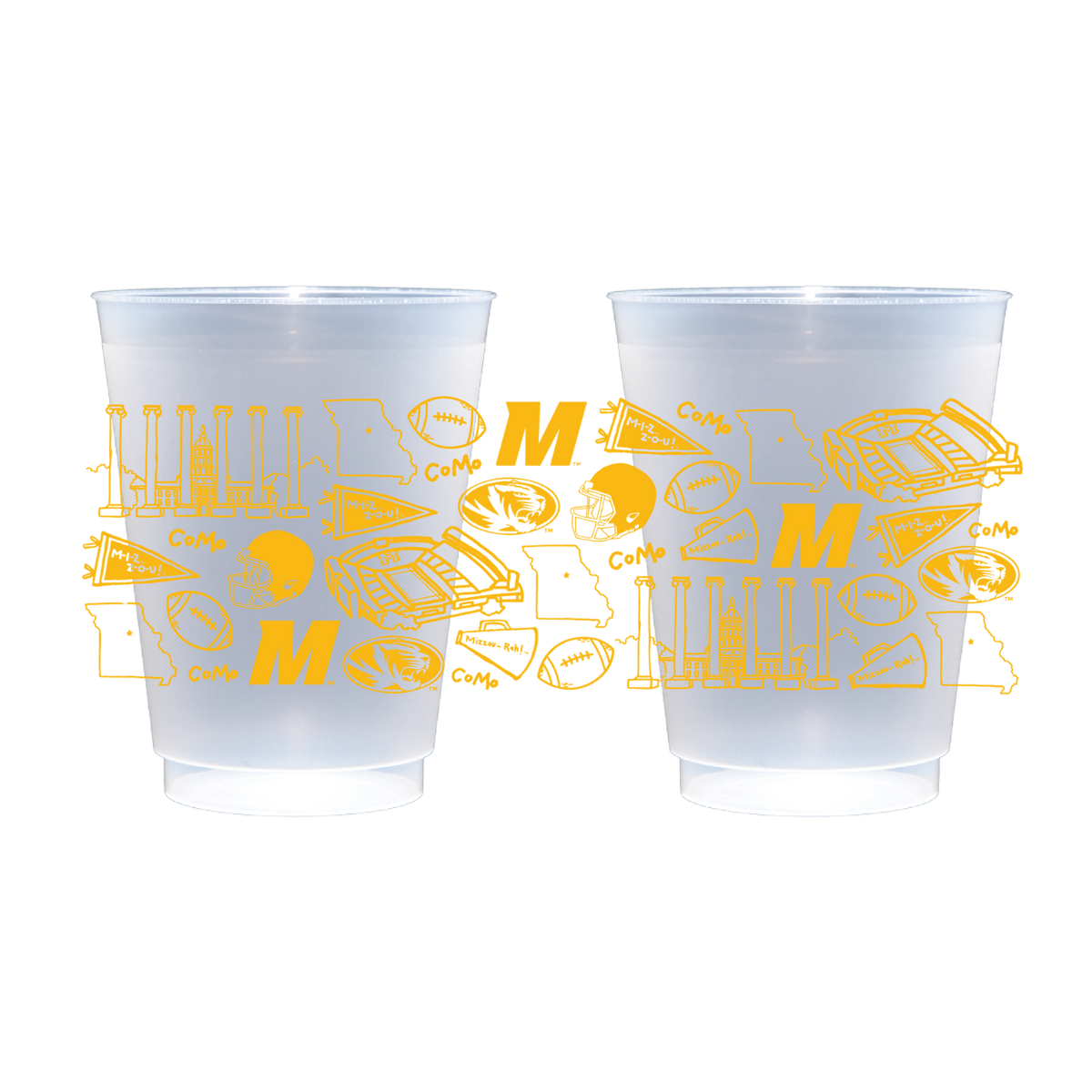 The University of Missouri (Mizzou) - Shatterproof Cups, Set of 8