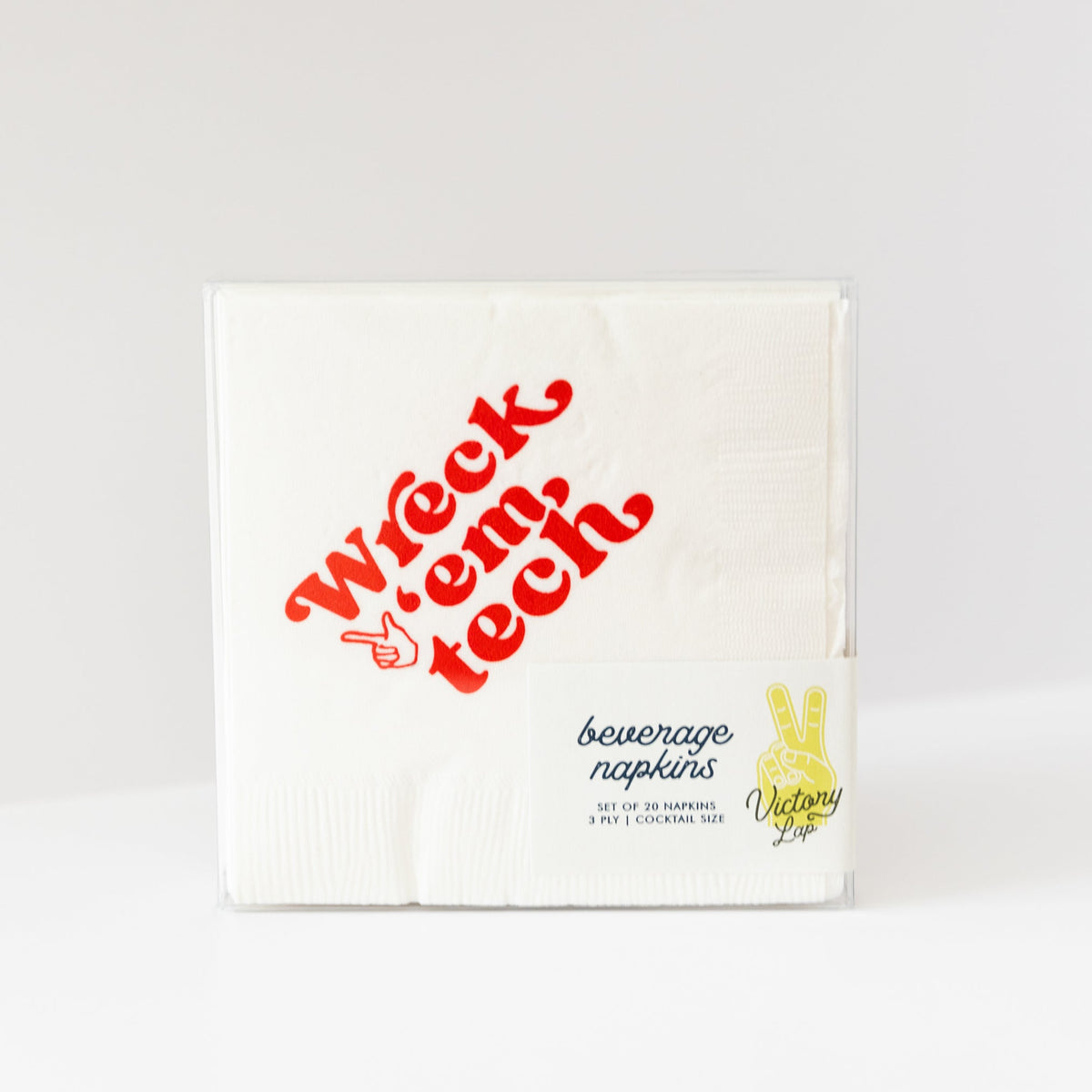 Texas Tech University - White 3-Ply Cocktail Napkins, Set of 25