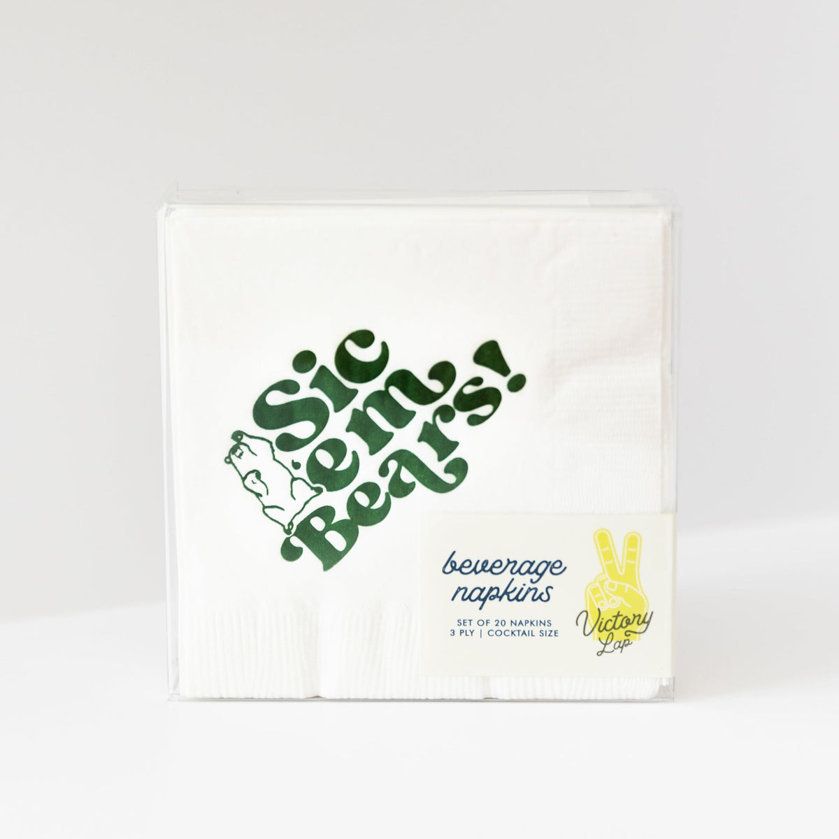Baylor University - White 3-Ply Cocktail Napkins, Set of 25