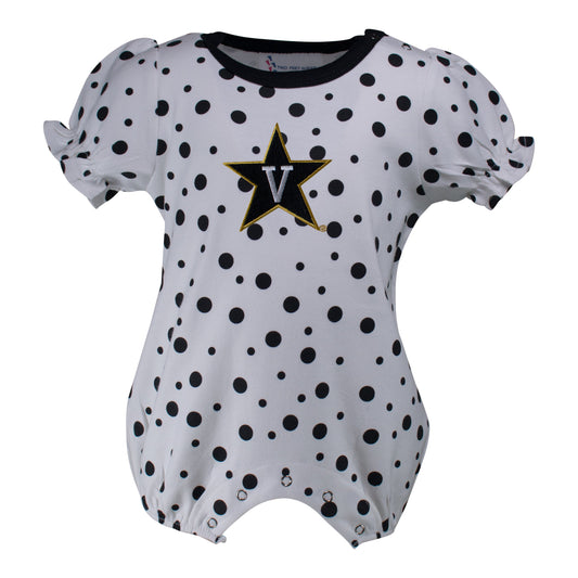 Vanderbilt Polka Dot Girl's Romper