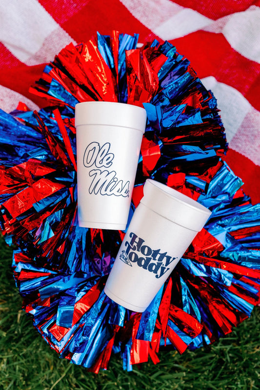 The University of Mississippi (Ole Miss) - 20 oz Styrofoam Cups, Set of 8