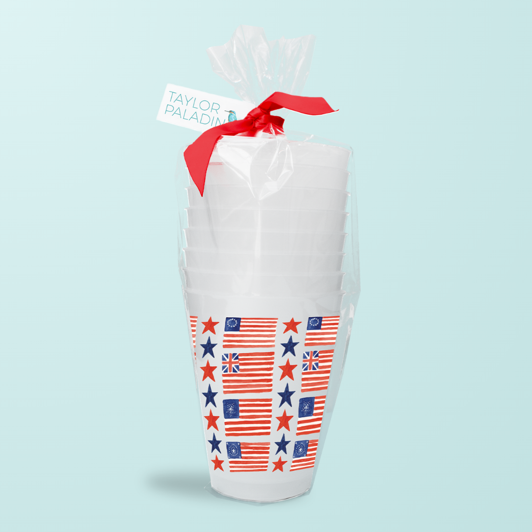Vintage American Flag Frosted Cup