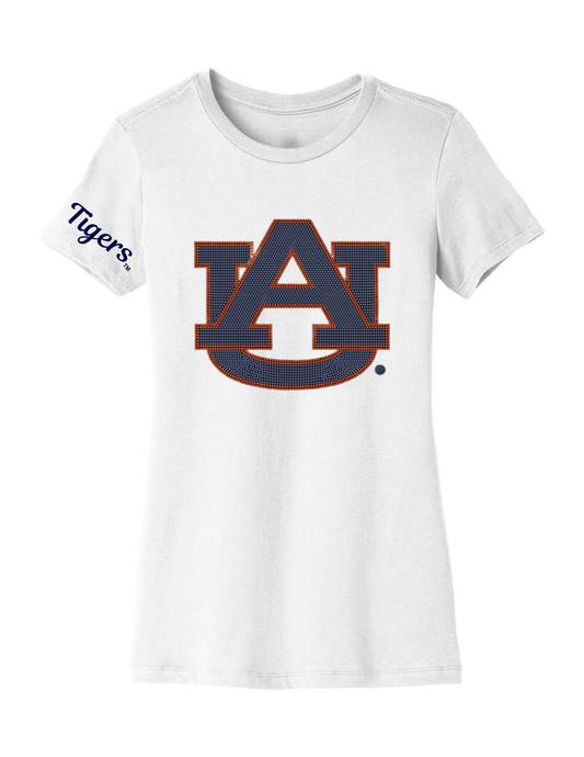 Auburn University Navy AU Crewneck White Short Sleeve T-Shirt